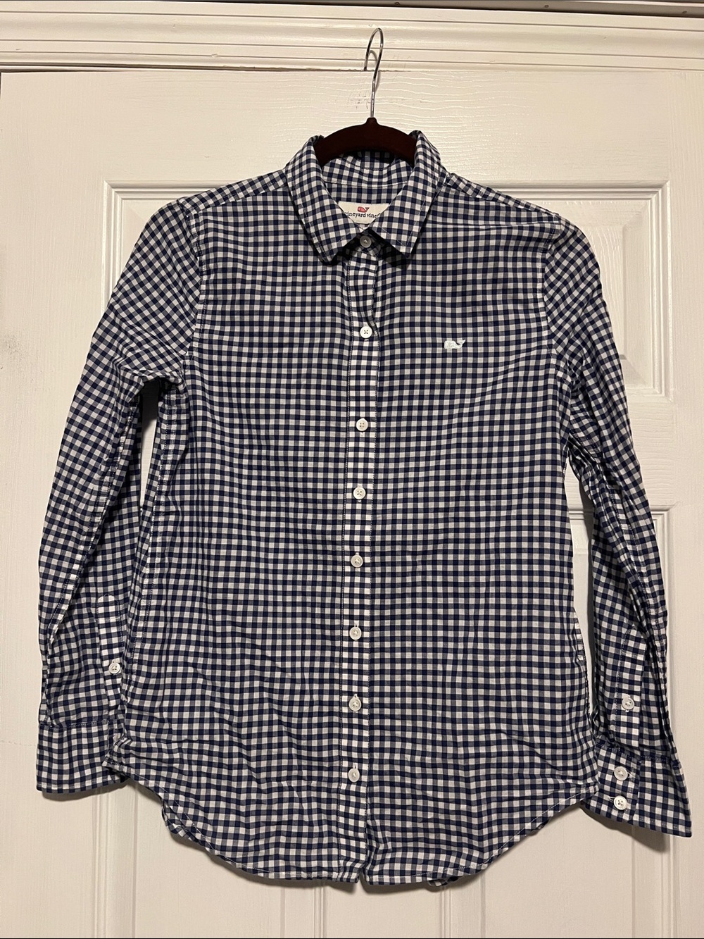 Vineyard Vines Navy & White Gingham Button-Down relaxed fit shirt
